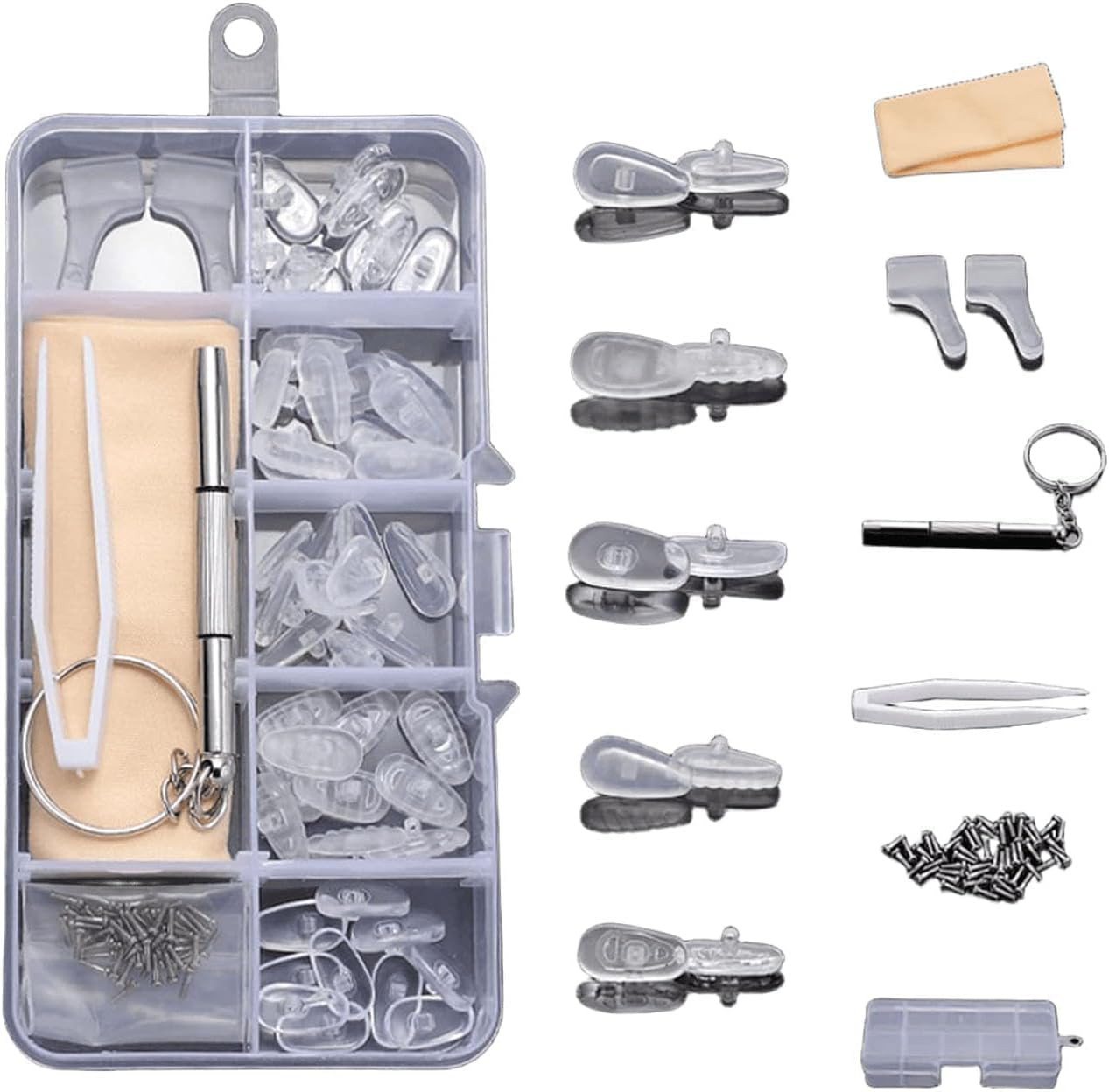 FELIXLEO Brillengestell 50er Brillen Reparatur Set Nasenpads Schrauben Pinzette für Brillen von FELIXLEO