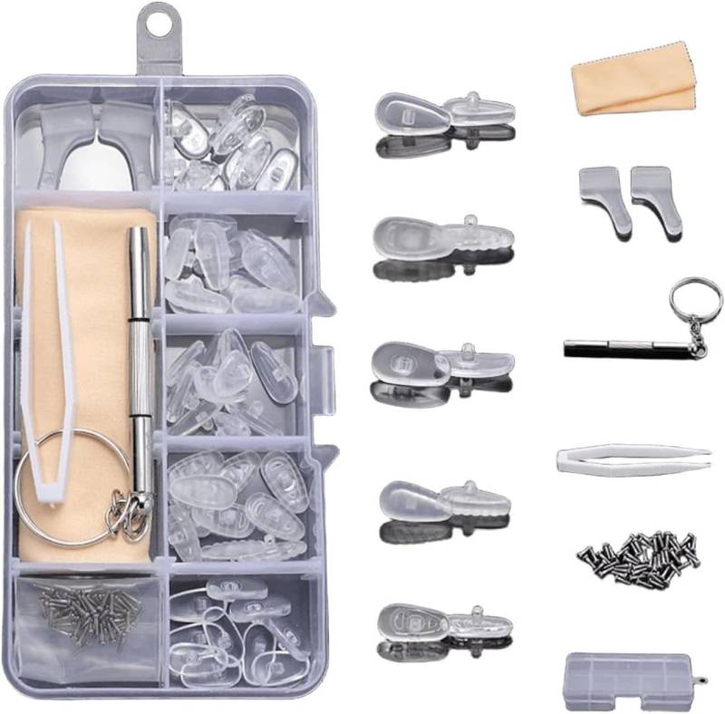 FELIXLEO Brillengestell 50er Brillen Reparatur Set Nasenpads Schrauben Pinzette für Brillen von FELIXLEO