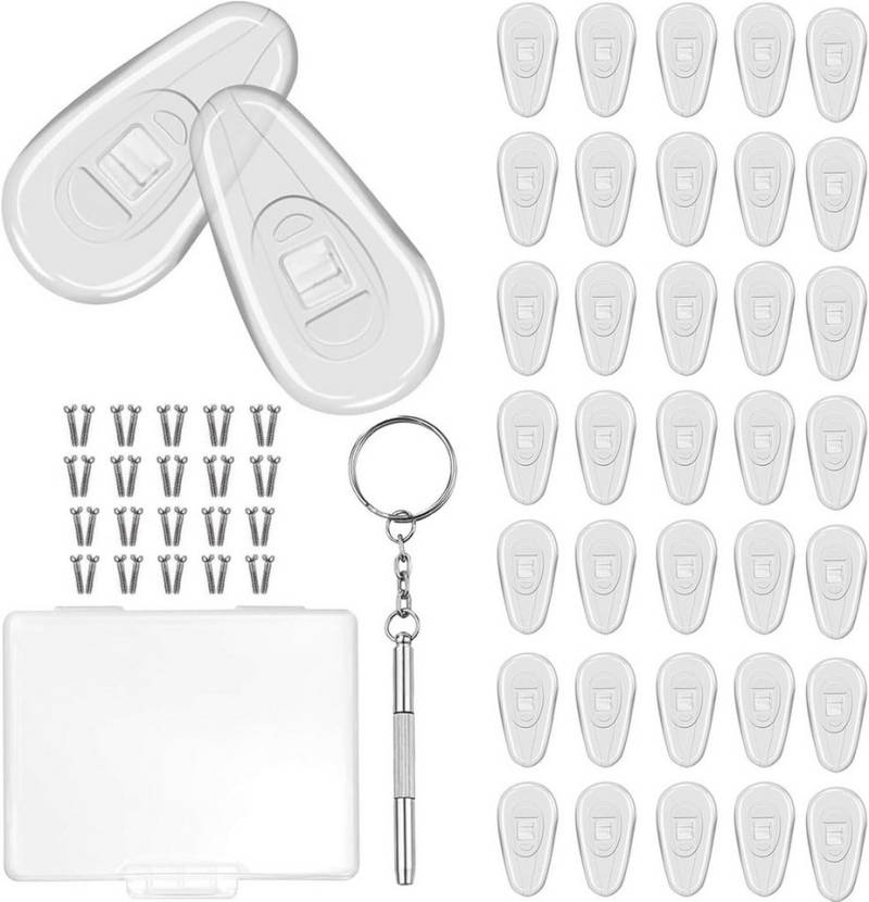 FELIXLEO Brillenkette 20Paare Brillen Nasenpads Silikon Rutschfeste Brillenpads Transparent von FELIXLEO