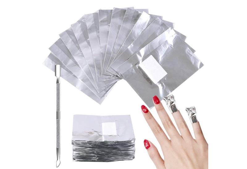 FELIXLEO Nageldesign Zubehör 200 Nagellack Remover Pads mit Nagelhautschieber Aluminiumfolie, 1-tlg. von FELIXLEO