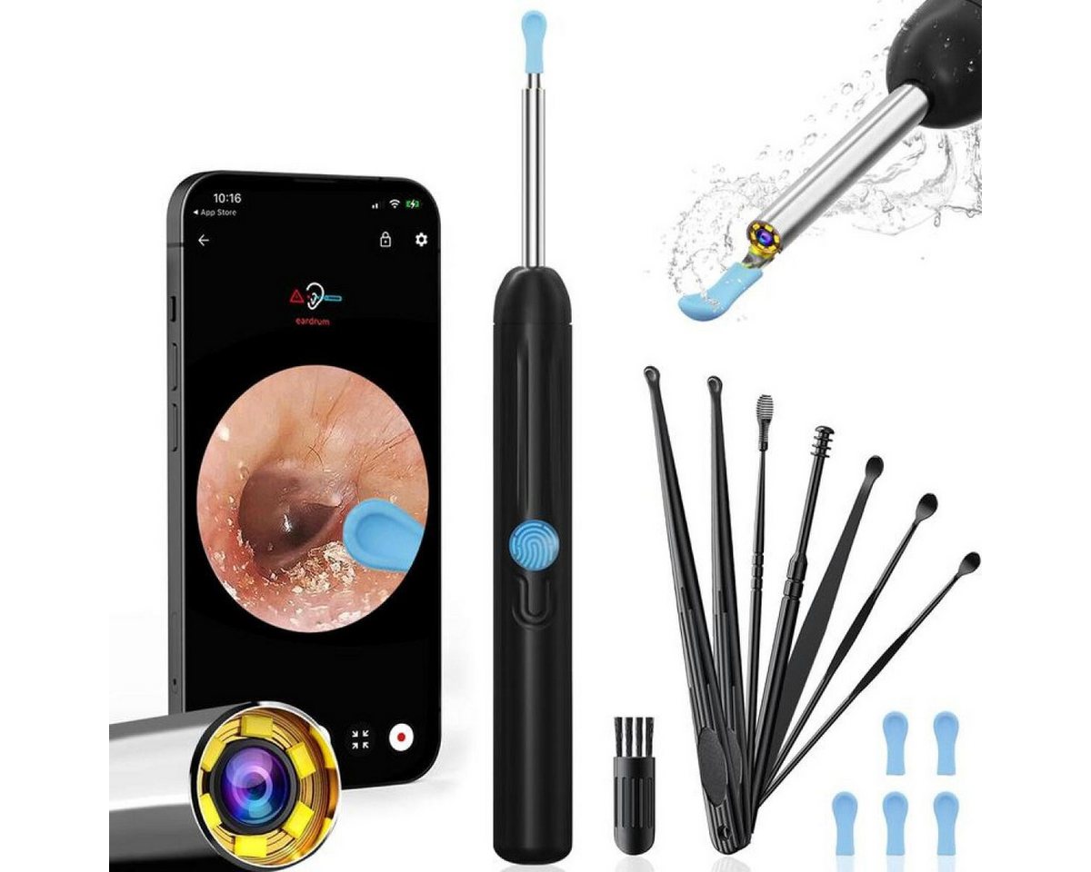 FELIXLEO Ohrenreiniger Silikon Ohrreiniger mit 1296P HD Kamera Ohrenschmalzentfernung, 1-tlg. von FELIXLEO