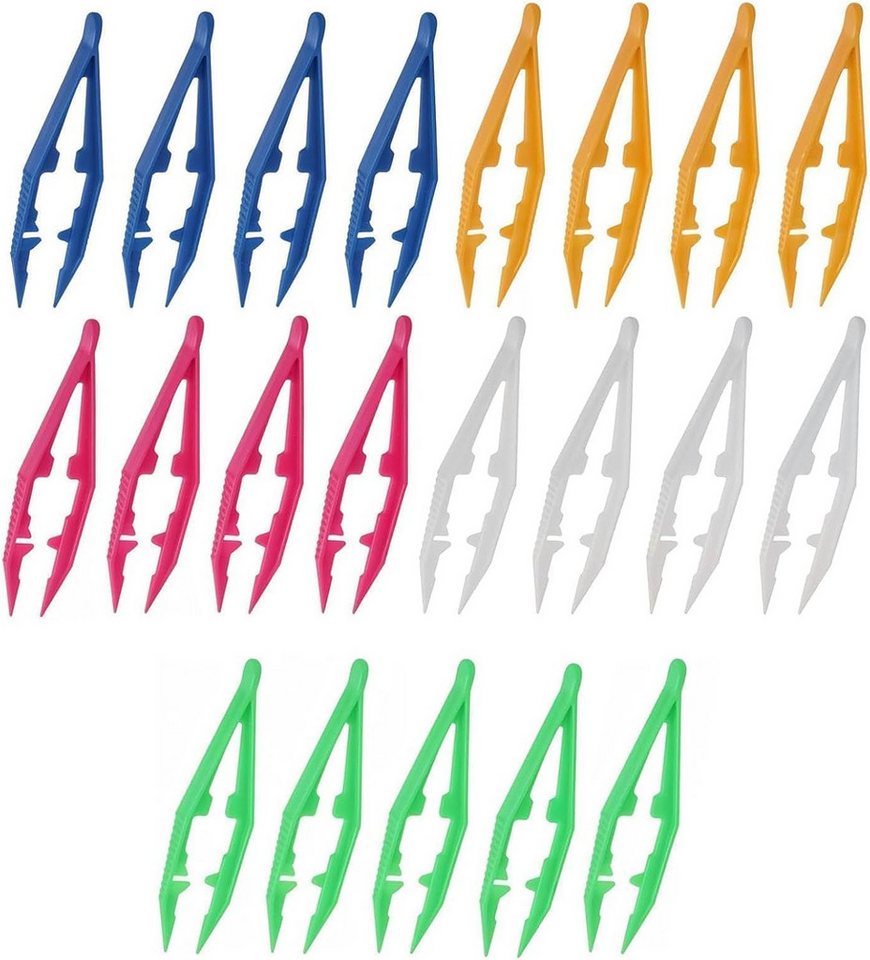 FELIXLEO Pinzette 25 Stück Kunststoff Pinzette Mehrfarbig Bastelpinzette für Bügelperlen, 1-tlg. von FELIXLEO