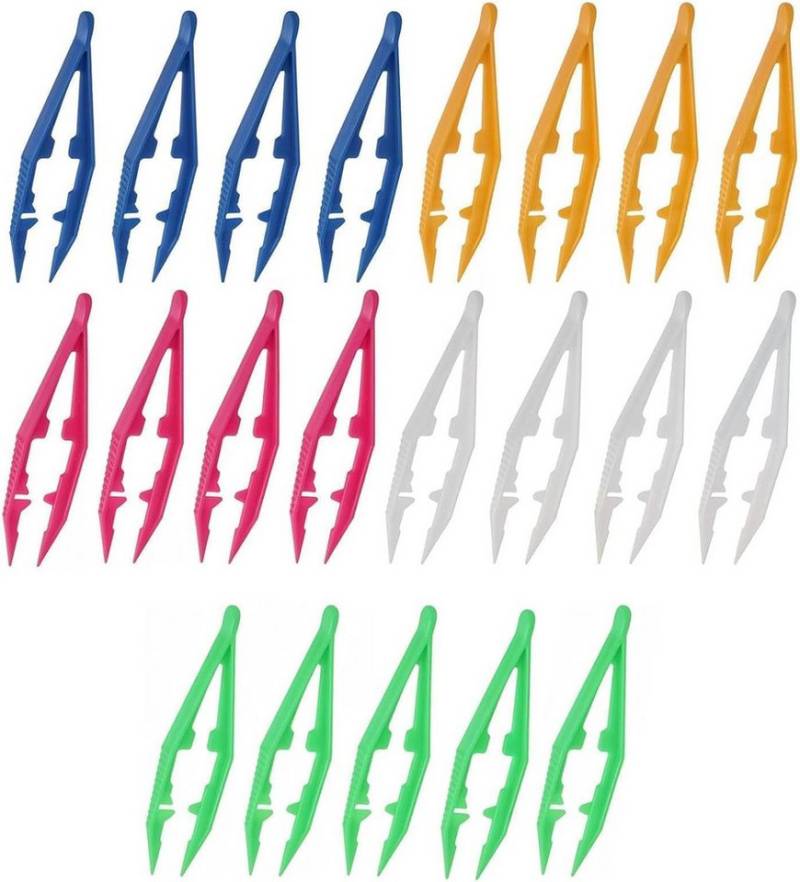 FELIXLEO Pinzette 25 Stück Kunststoff Pinzette Mehrfarbig Bastelpinzette für Bügelperlen, 1-tlg. von FELIXLEO