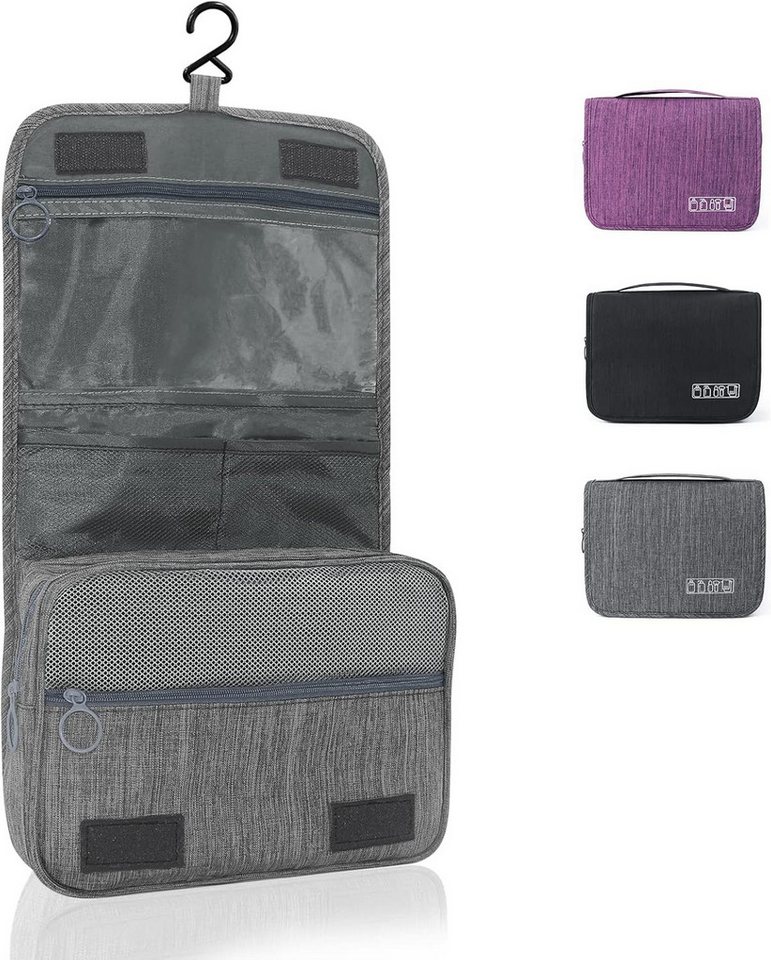 FELIXLEO Reisetasche Faltbare Kulturtasche zum Aufhängen Reise Waschtasche Grau L (1-tlg) von FELIXLEO