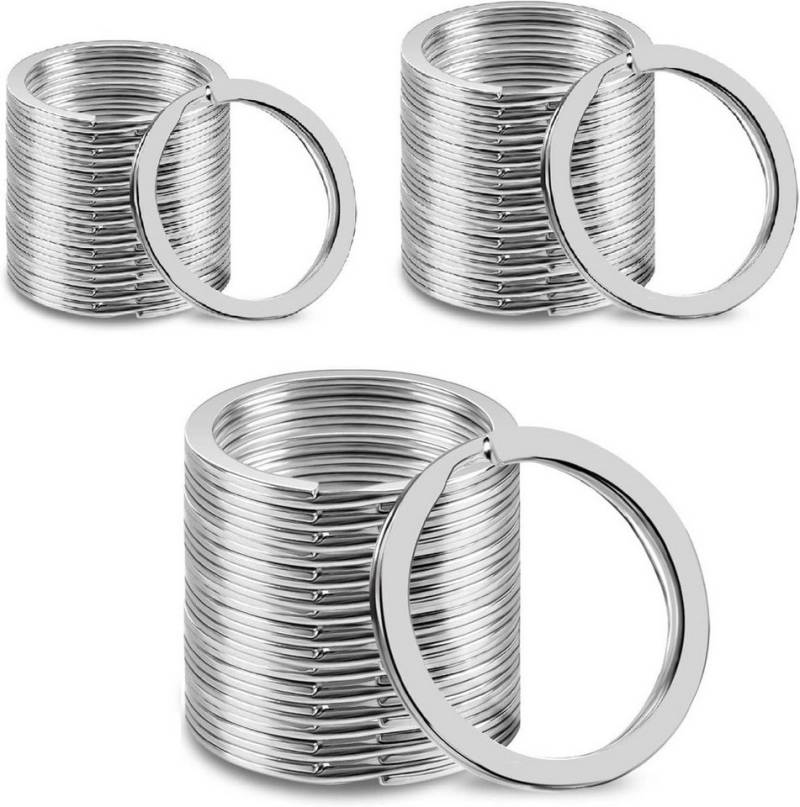 FELIXLEO Schlüsselanhänger 120 Stück Schlüsselringe 30 25 20mm Split Ring Rund Flach DIY (240-tlg) von FELIXLEO