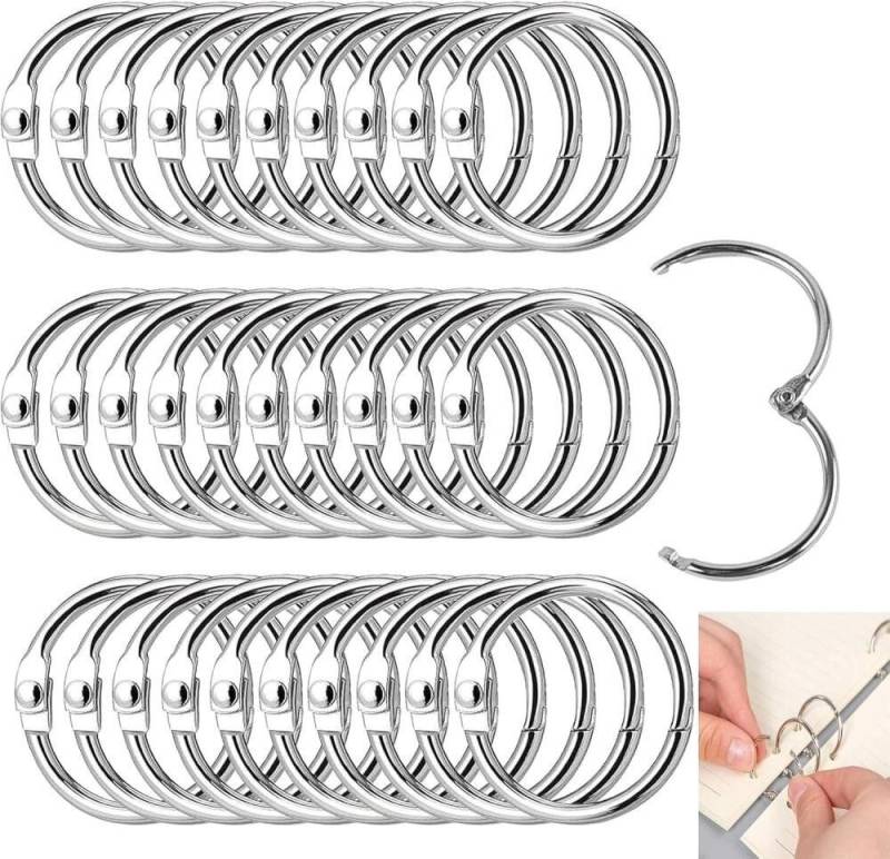 FELIXLEO Schlüsselanhänger Buchringe 120 Stück 22mm Metall Binder Ringe für Scrapbooking (240-tlg) von FELIXLEO