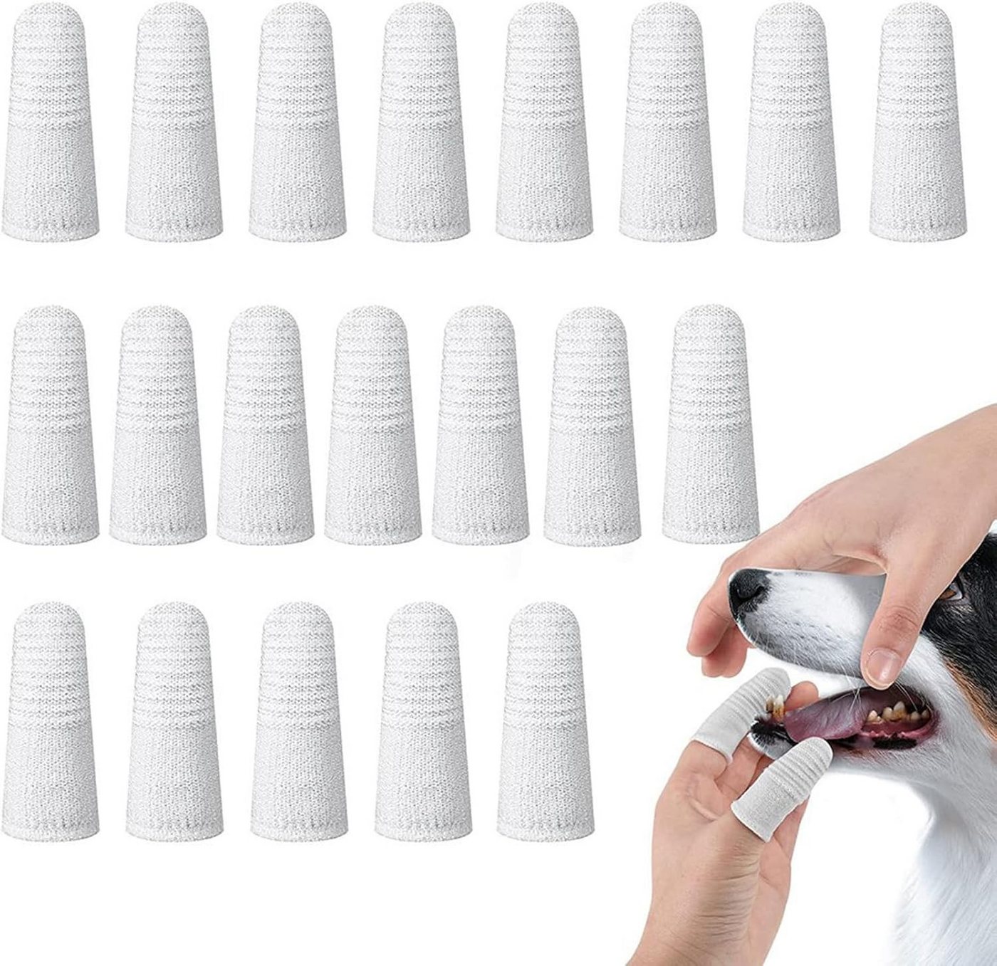 FELIXLEO Tier-Fingerzahnbürste 20 Stück Hundezahnbürste Fingerzahnbürste Set für Hunde und Katzen von FELIXLEO