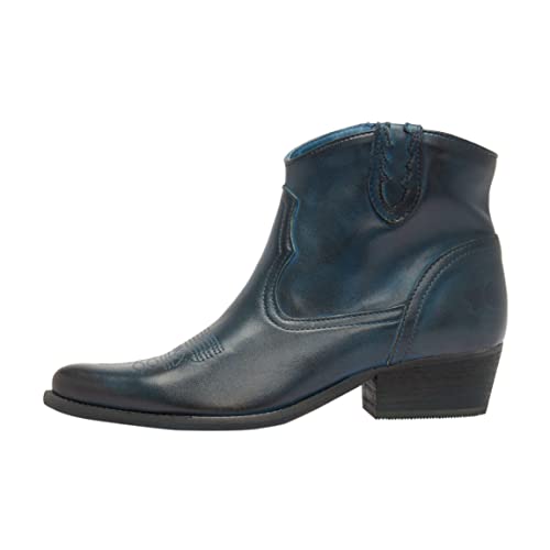 Felmini - Damen Schuhe - Verlieben WEST B504 - Cowboy Stiefeletten - Echtes Leder - Blau - 38 EU Size von FELMINI FALLING IN LOVE