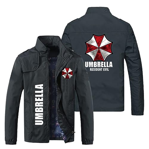 FELORA Jacken Herren Resid.ent Evil, Sportlicher Windbreaker Übergangsjacke Bomberjacke, Unisex Bomber Trainingsjacke für Sommer-Black||XL von FELORA