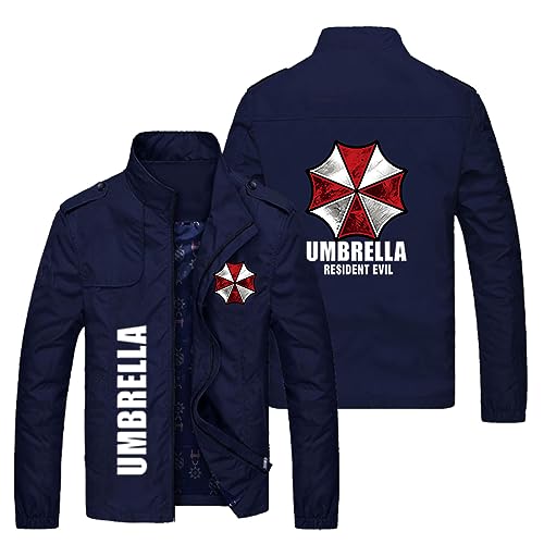 FELORA Jacken Herren Resid.ent Evil, Sportlicher Windbreaker Übergangsjacke Bomberjacke, Unisex Bomber Trainingsjacke für Sommer-Navy Blue||XXL von FELORA