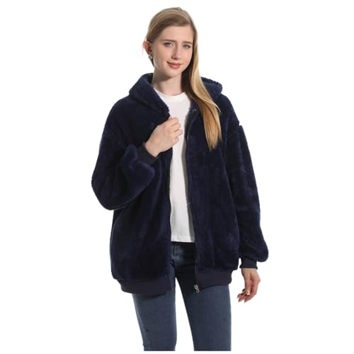 FELOVE Fleece Zip-Up Hoodie Winter Kurzjacke Weiches Polar Fleece gefüttert Gemütlicher Herbst Pullover Warme Freizeitkleidung für Erwachsene, Männer, Frauen, Jugendliche von FELOVE