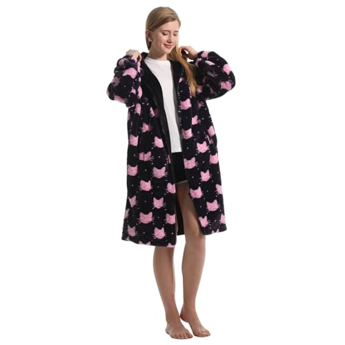 FELOVE Kapuzenjacke Kurzjacke Künstliches Kaninchenfell Kuscheliger Zip-Up Hoodie für Damen Herren Kinder,Warm und Weiches Futter,Verschiedene Muster Verfügbar von FELOVE