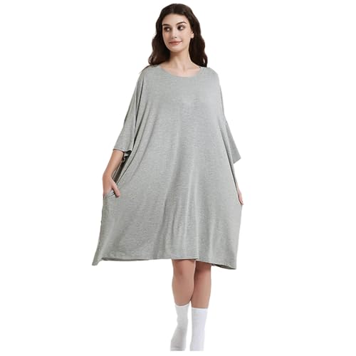 FELOVE Oversized Loose Fit Sommer Kurzarm T-Shirt in Einheitsgröße,Lässig,Kurzärmelige Tops,Rundhalsausschnitt von FELOVE