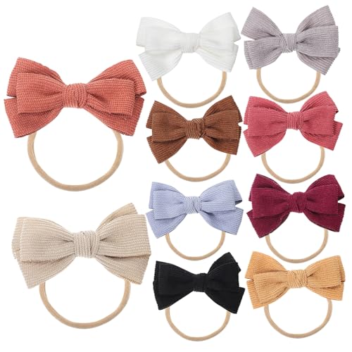 FELTECHELECTR 10stücke Teiliges Mädchen Haarbänder Mit Schleifen Bunte Elastische Accessoires Für Neugeborene Für Jeden Anlass Und Jedes Outfit von FELTECHELECTR