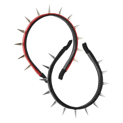 FELTECHELECTR 2stücke -stirnband Nieten-punk-kopfbedeckung Dekoratives Stirnband Für Damen Rock-haarband Für Frauen Und Mädchen von FELTECHELECTR
