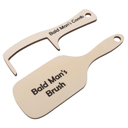 FELTECHELECTR 2stücke Teiliges Set Aus Holz Lustiger Kamm Und Kopfhautbürste Für Glatzköpfige Humorvolles Pflegewerkzeug Für Männer Für Besondere Anlässe Und Partys von FELTECHELECTR