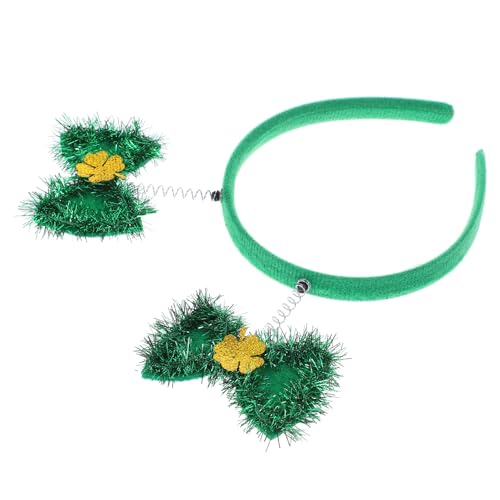FELTECHELECTR Festival Kopfbedeckung Für Patrick's Day Hübsches Haarband Mit Schmetterlingsschleife Und Kleeblatt-design Für Partys Und Festliche Anlässe von FELTECHELECTR