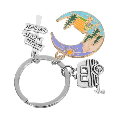 FELTECHELECTR Schlüsselanhänger Im Wohnmobil-verkehrsschild-design Langlebiger Legierungsschlüsselanhänger Vielseitig Als Taschenanhänger Oder Auto-dekoration Für Outdoor-liebhaber Und Reisende von FELTECHELECTR