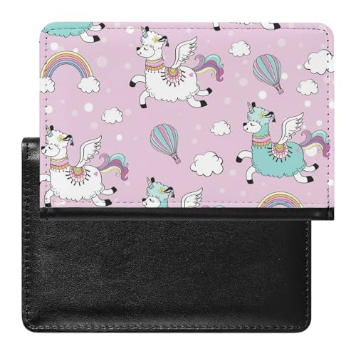 FENAC Reisepass Hülle Alpaka Regenbogen Passhülle Reisepassetui Reisezubehör Passport Holder Für Damen Herren von FENAC