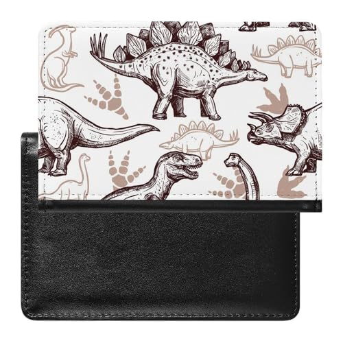 FENAC Reisepass Hülle Brauner Dinosaurier Passhülle Reisepassetui Reisezubehör Passport Holder Für Damen Herren von FENAC