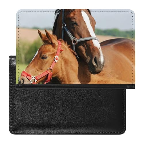 FENAC Reisepass Hülle Braunes Pferd Passhülle Reisepassetui Reisezubehör Passport Holder Für Damen Herren von FENAC
