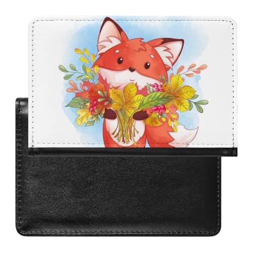 FENAC Reisepass Hülle Cartoon-Fuchs Passhülle Reisepassetui Reisezubehör Passport Holder Für Damen Herren von FENAC