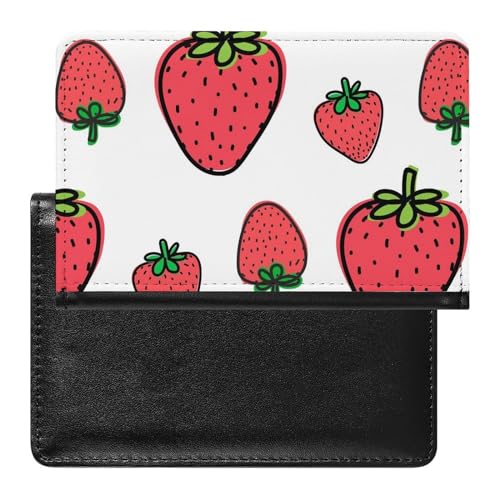 FENAC Reisepass Hülle Erdbeere Passhülle Reisepassetui Reisezubehör Passport Holder Für Damen Herren von FENAC