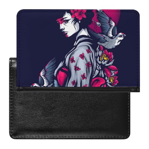 FENAC Reisepass Hülle Japanische Frau Passhülle Reisepassetui Reisezubehör Passport Holder Für Damen Herren von FENAC