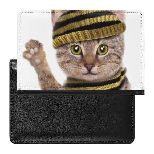 FENAC Reisepass Hülle Katze Mit Halstuch Passhülle Reisepassetui Reisezubehör Passport Holder Für Damen Herren von FENAC