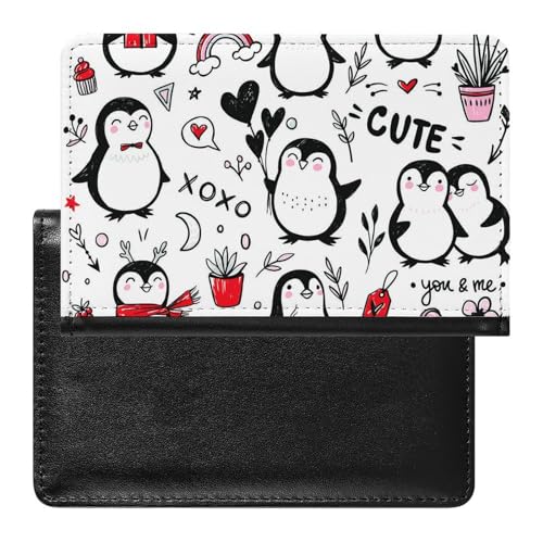 FENAC Reisepass Hülle Niedlicher Pinguin Passhülle Reisepassetui Reisezubehör Passport Holder Für Damen Herren von FENAC