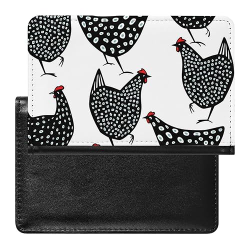 FENAC Reisepass Hülle Schwarzes Huhn Passhülle Reisepassetui Reisezubehör Passport Holder Für Damen Herren von FENAC