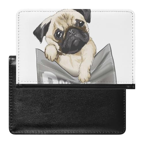 FENAC Reisepass Hülle Taschenmops Passhülle Reisepassetui Reisezubehör Passport Holder Für Damen Herren von FENAC