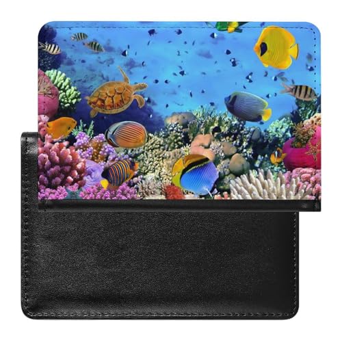 FENAC Reisepass Hülle U-Boot Koralle Passhülle Reisepassetui Reisezubehör Passport Holder Für Damen Herren von FENAC