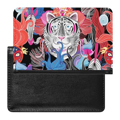 FENAC Reisepass Hülle Weißer Tiger Passhülle Reisepassetui Reisezubehör Passport Holder Für Damen Herren von FENAC