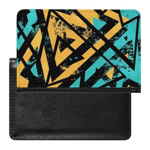 FENAC Reisepasshülle Abstrakte Geometrie Reisepass Schutzhülle Geldbörsen Für Kreditkarten Ausweis Reisedokumente von FENAC