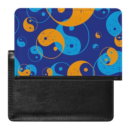 FENAC Reisepasshülle Blau Gelb Tai Chi Reisepass Tasche Reise Gadget Impfpass Hülle Für Damen Herren von FENAC