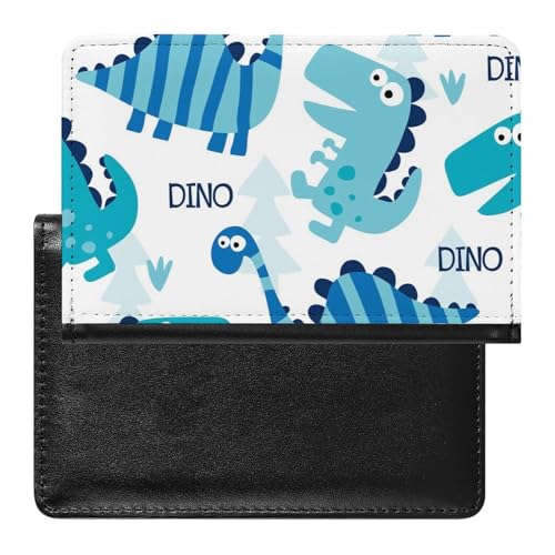 FENAC Reisepasshülle Blauer Dinosaurier Reisepass Schutzhülle Geldbörsen Für Kreditkarten Ausweis Reisedokumente von FENAC