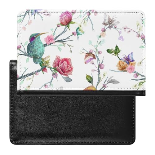 FENAC Reisepasshülle Blumen Vögel Reisepass Schutzhülle Geldbörsen Für Kreditkarten Ausweis Reisedokumente von FENAC
