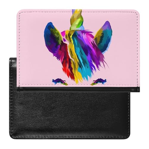 FENAC Reisepasshülle Buntes Einhorn Reisepass Schutzhülle Geldbörsen Für Kreditkarten Ausweis Reisedokumente von FENAC