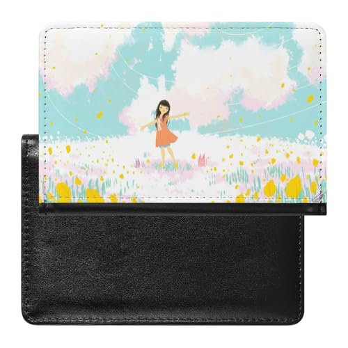 FENAC Reisepasshülle Cartoon Mädchen Reisepass Tasche Reise Gadget Impfpass Hülle Für Damen Herren von FENAC