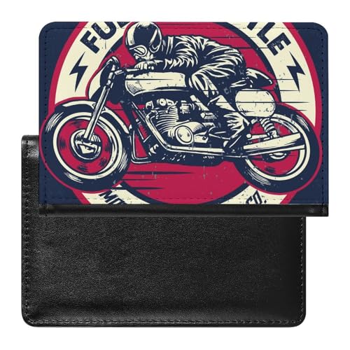 FENAC Reisepasshülle Cooles Motorrad Reisepass Schutzhülle Geldbörsen Für Kreditkarten Ausweis Reisedokumente von FENAC
