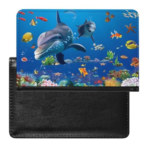 FENAC Reisepasshülle Delfin Reisepass Schutzhülle Geldbörsen Für Kreditkarten Ausweis Reisedokumente von FENAC