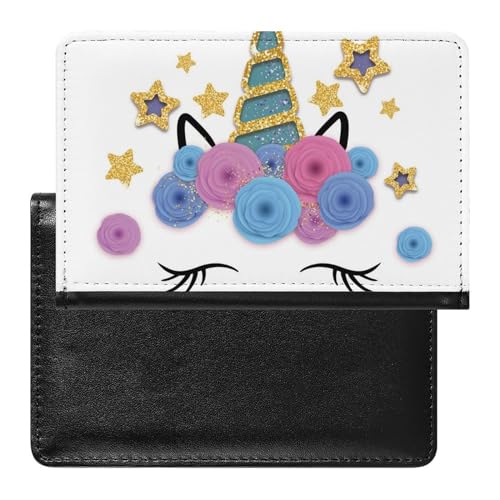 FENAC Reisepasshülle Einhorn Blume Reisepass Schutzhülle Geldbörsen Für Kreditkarten Ausweis Reisedokumente von FENAC