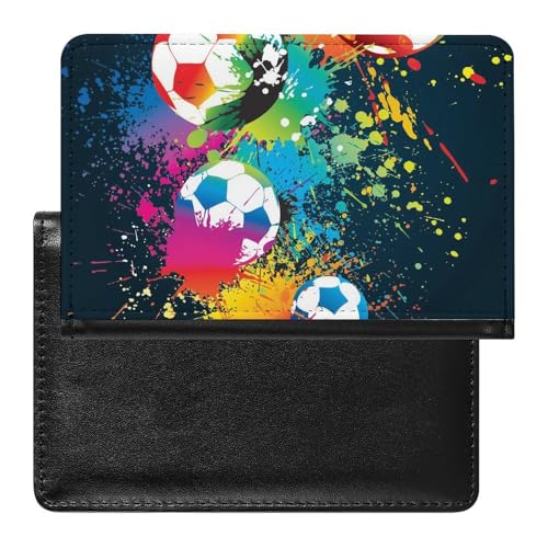 FENAC Reisepasshülle Farbe Fußball Reisepass Tasche Reise Gadget Impfpass Hülle Für Damen Herren von FENAC