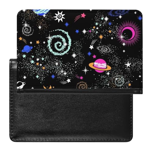 FENAC Reisepasshülle Galaxie Planet Reisepass Schutzhülle Geldbörsen Für Kreditkarten Ausweis Reisedokumente von FENAC