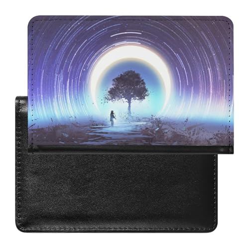 FENAC Reisepasshülle Galaxiennebel Reisepass Tasche Reise Gadget Impfpass Hülle Für Damen Herren von FENAC