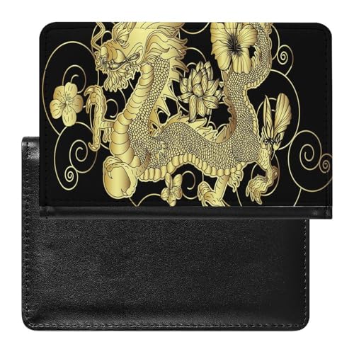 FENAC Reisepasshülle Goldener Drache Reisepass Schutzhülle Geldbörsen Für Kreditkarten Ausweis Reisedokumente von FENAC