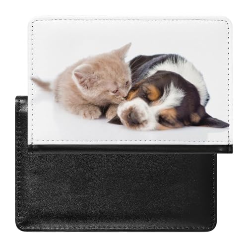 FENAC Reisepasshülle Hund Und Kätzchen Reisepass Schutzhülle Geldbörsen Für Kreditkarten Ausweis Reisedokumente von FENAC