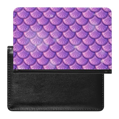 FENAC Reisepasshülle Lila Meerjungfrau Reisepass Schutzhülle Geldbörsen Für Kreditkarten Ausweis Reisedokumente von FENAC