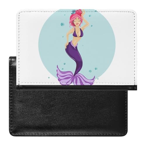 FENAC Reisepasshülle Lila Meerjungfrau Reisepass Tasche Reise Gadget Impfpass Hülle Für Damen Herren von FENAC